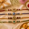 Set of 4 rakhi - pack of four rakhis for multiple brothers on Raksha Bandhan