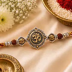 Spiritual rakhi - religious om, ganesha and temple motif rakhis for brothers