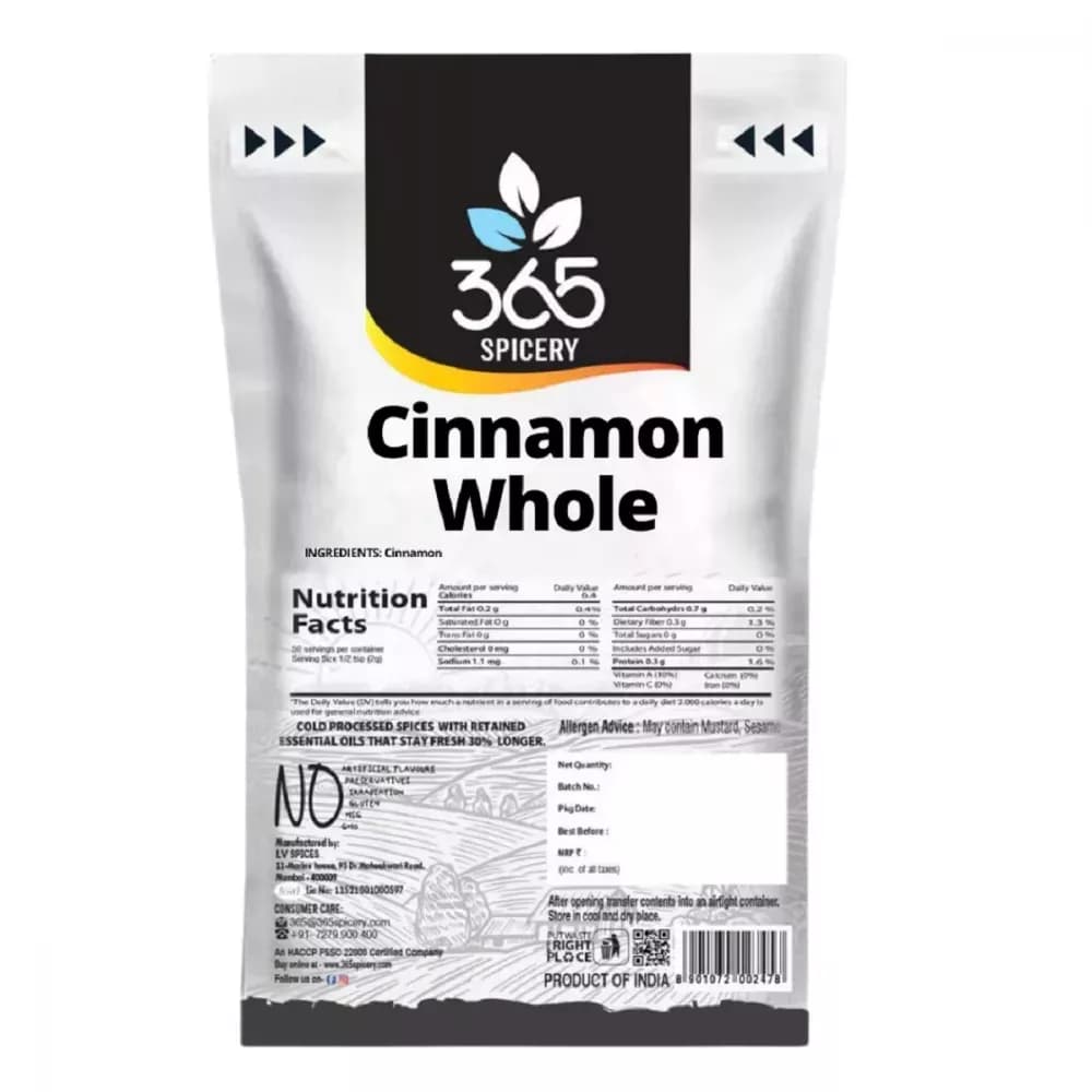 365 Spicery Cinnamon Whole Nutrition Facts