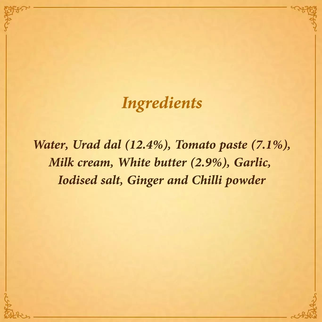 Dal Bukhara-Ingredients