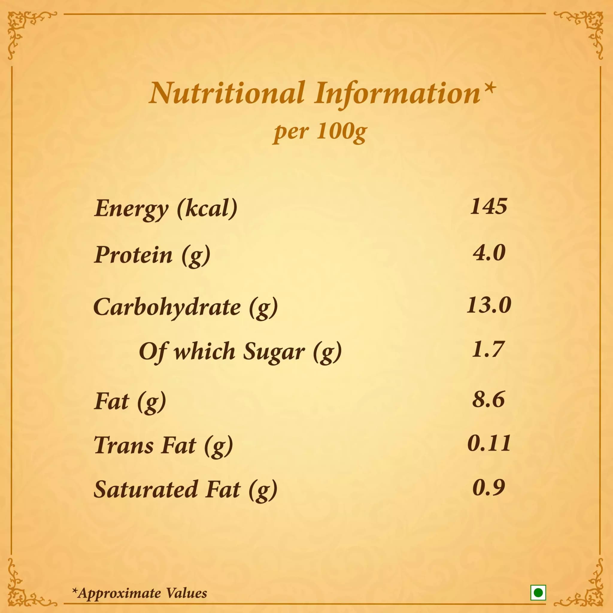 Pindi Chana-Nutritional Info