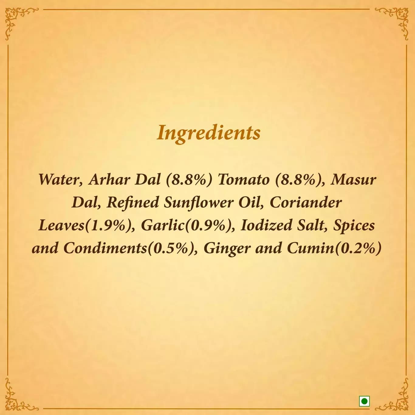 Yellow Dal Tadka-Ingredients