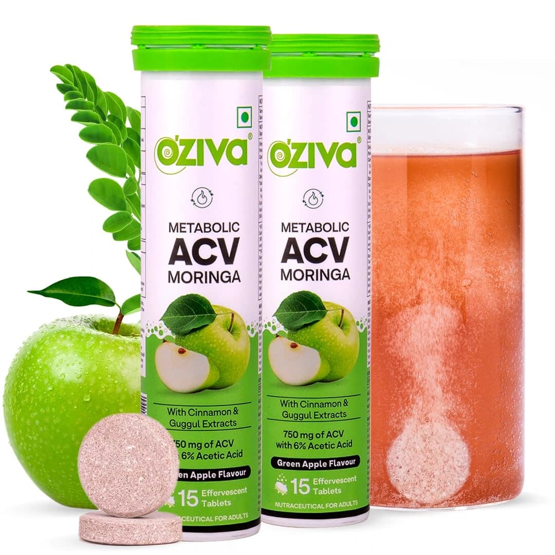 Oziva Acv Moringa Control Cravings Apple Cider Vinegar Cinnamon Guggul