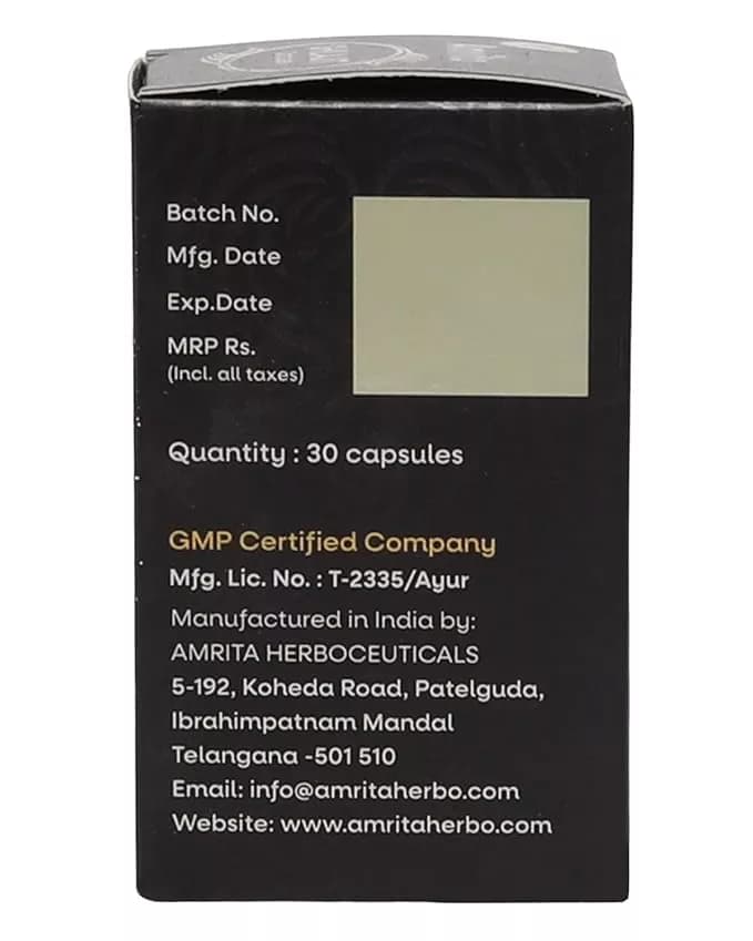 Amrita Shilajit 30 Capsules Batch & Manufacturing Details