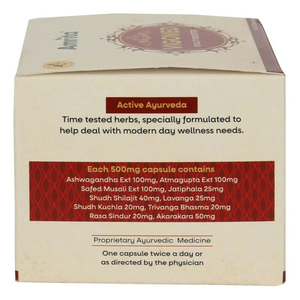 Amrita Vigoved 100 Capsules Batch & Manufacturing Details