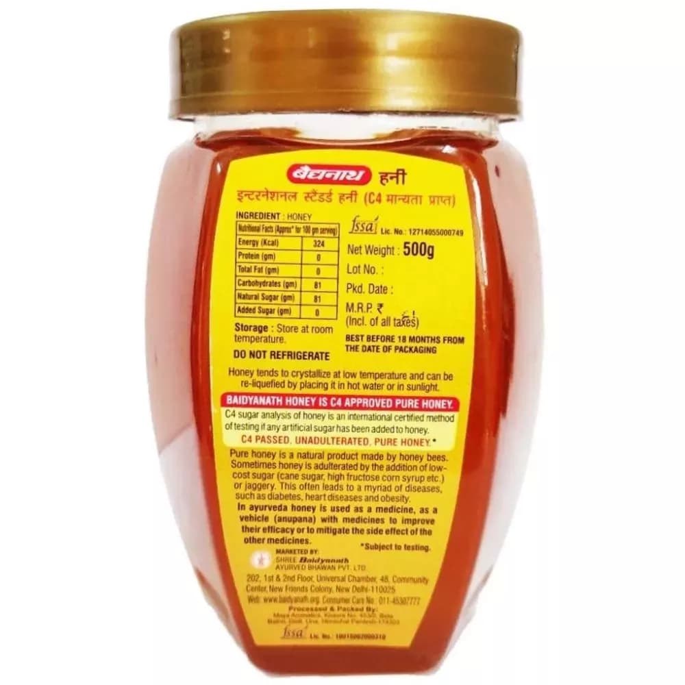Baidyanath Ayurved Honey Nutrition Facts