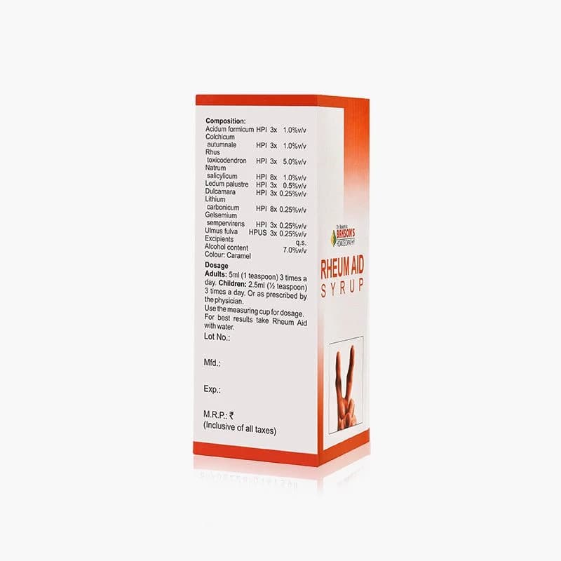 Bakson's Rheum Aid Syrup 115 ml Composition And Dosage
