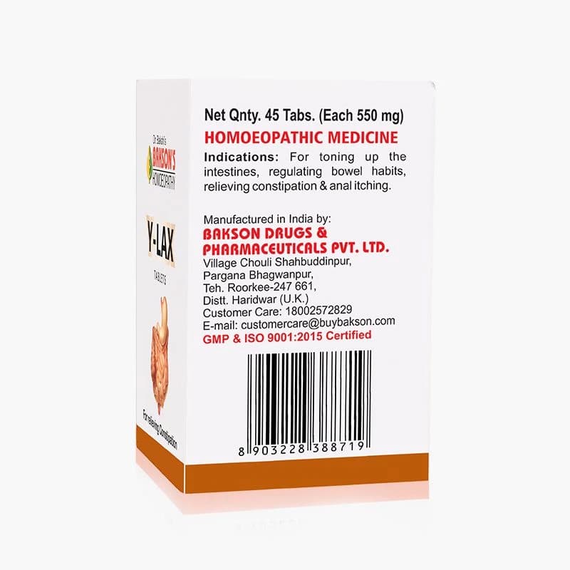 Bakson's Y-Lax Tablet 45 Tablets Manufactured