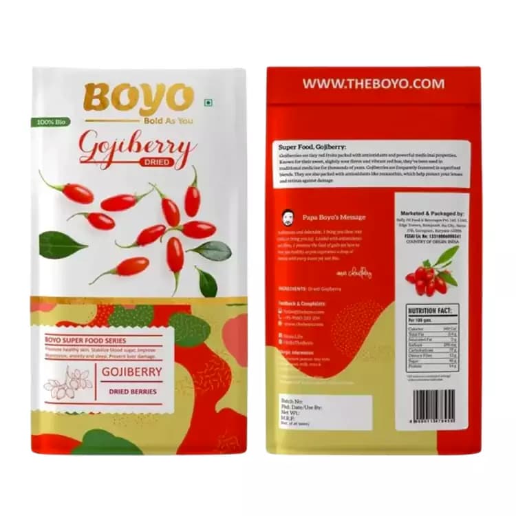 Boyo Dried Gojiberry 200 g Nutrition Fact