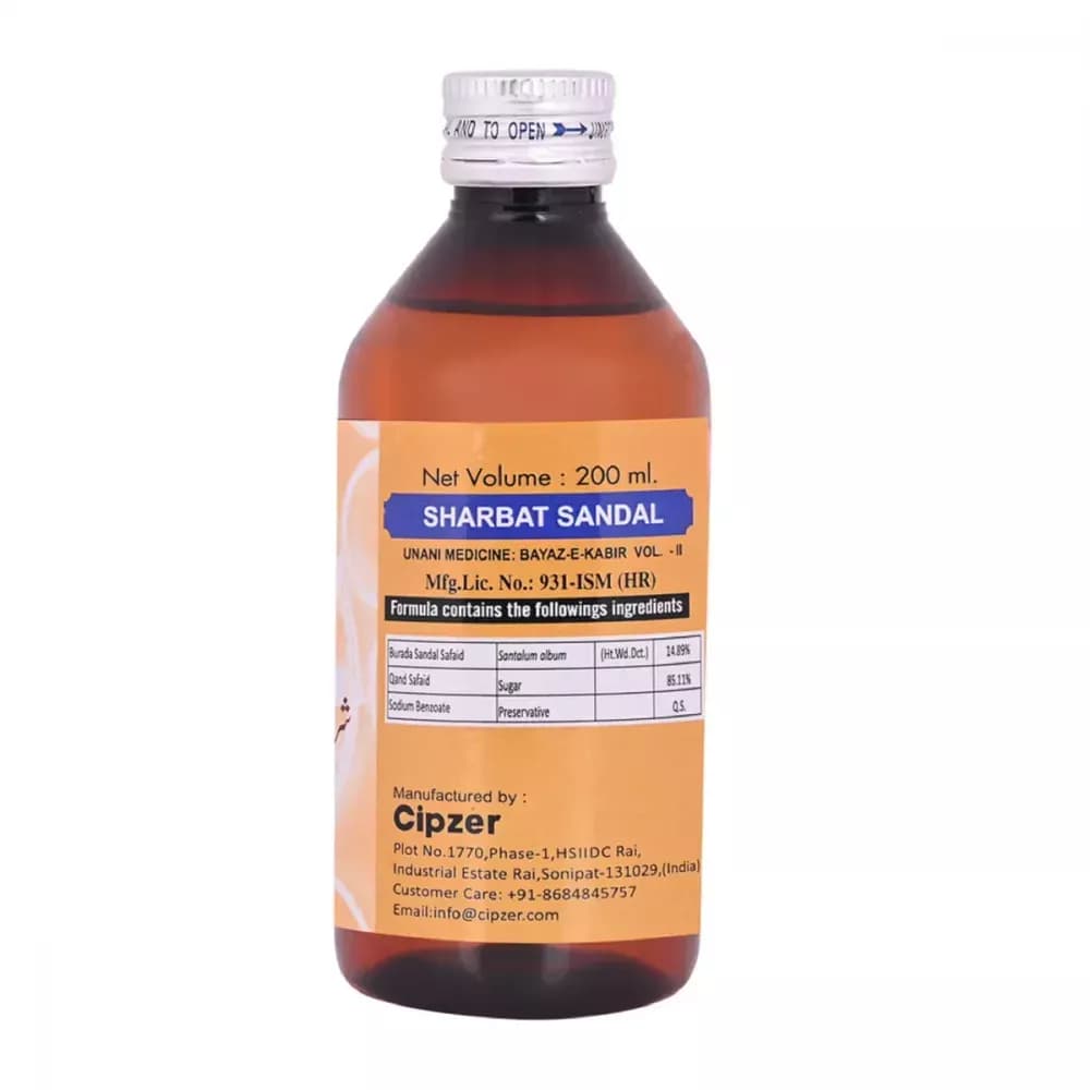 Cipzer Sharbat Sandal 200 ml Composition Info