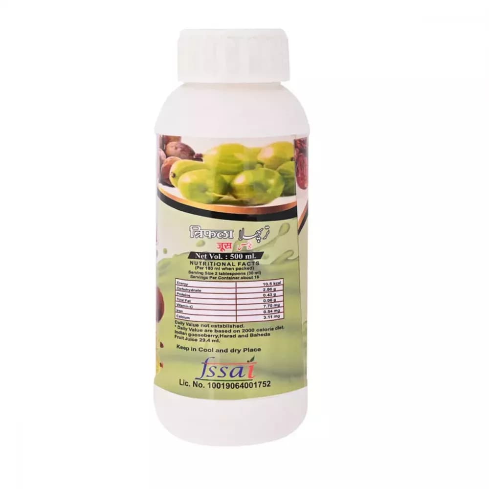 Cipzer Triphala Juice 500 ml Nutrition Facts