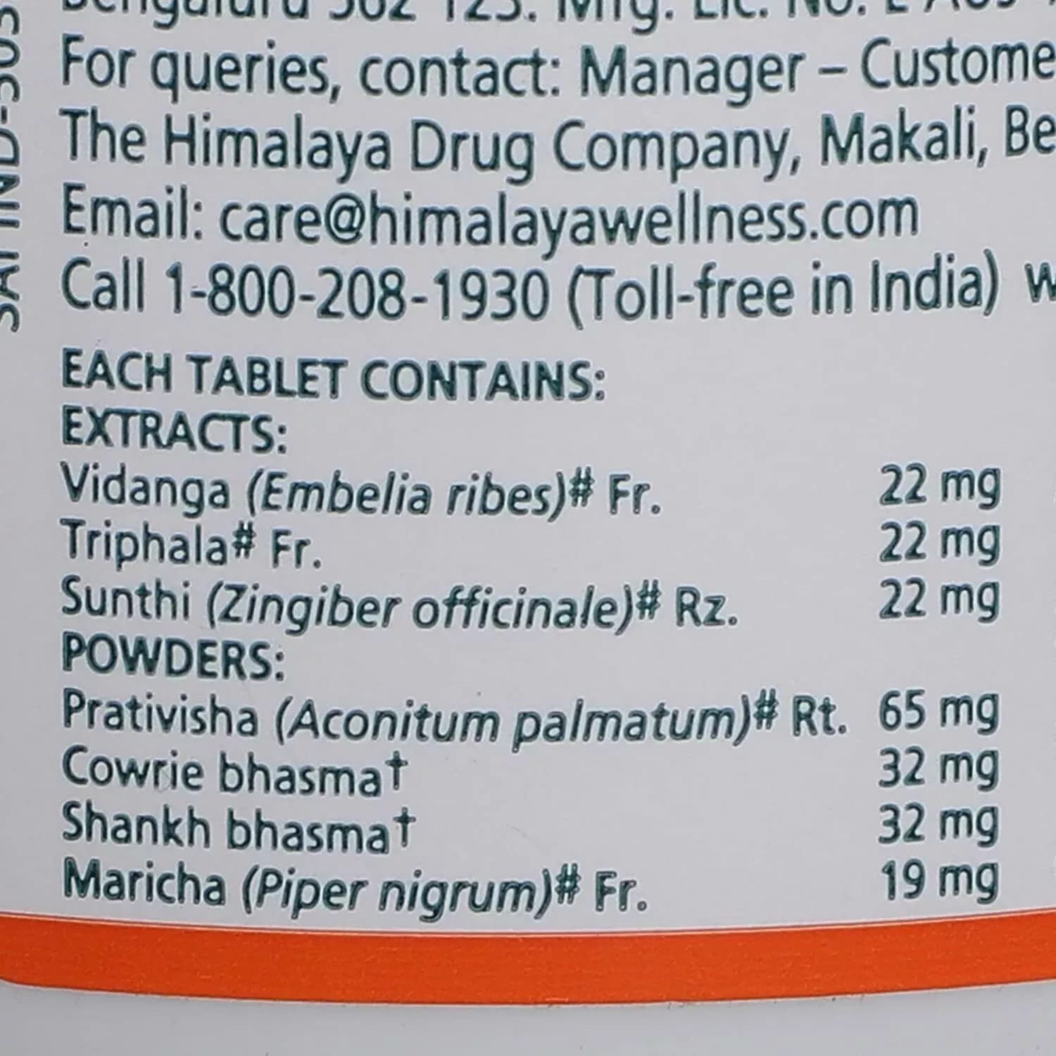Himalaya Gasex 60 Tablet compositions