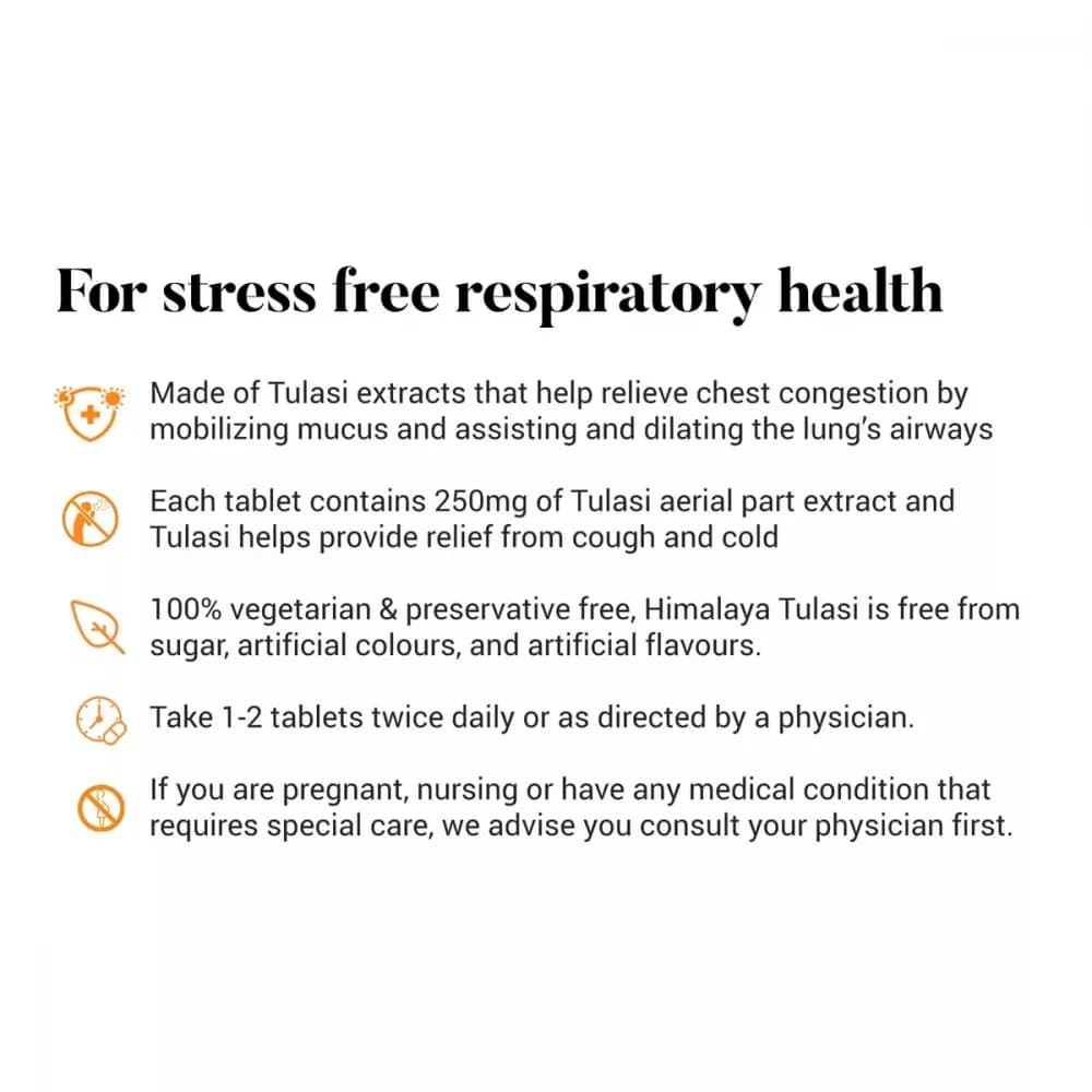 Himalaya Tulasi Tablet for stress free respiratory health