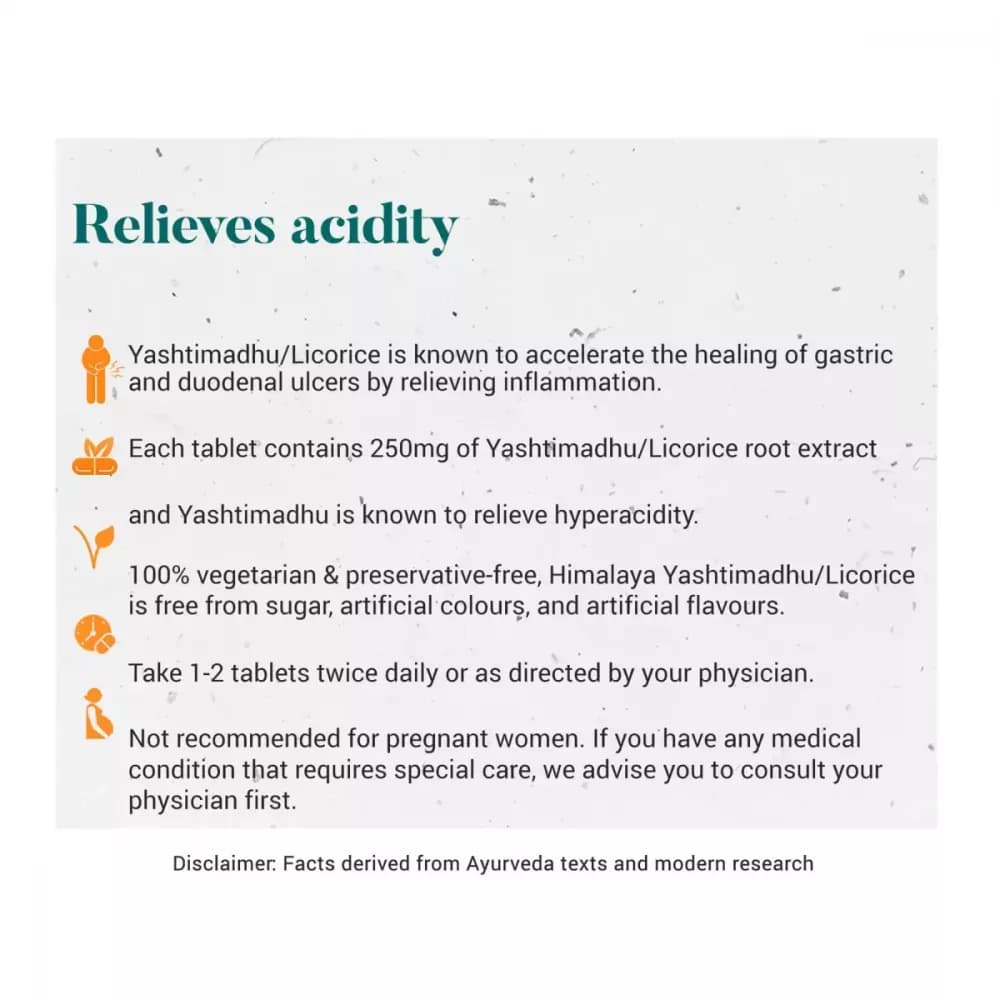 Himalaya Yashtimadhu Tablet relieves acidity