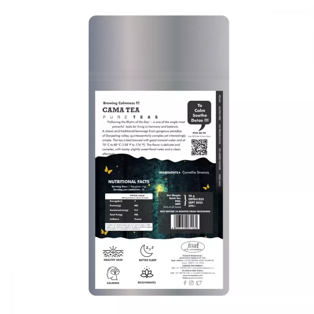 Innoveda Cama Tea 28 g Powder Supplement Facts