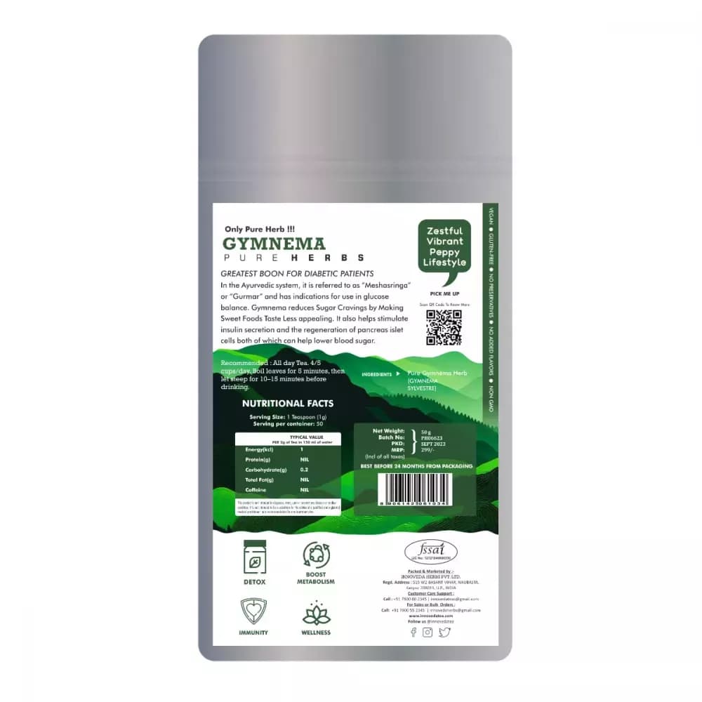 Innoveda Gymnema Herb 50 g Nutrition Facts