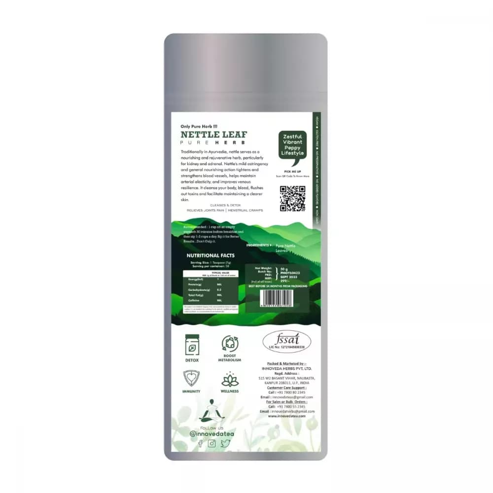 Innoveda Nettle Leaf 50 g Nutrition Facts