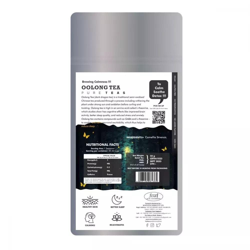 Innoveda Oolong Tea 28 g Powder Supplement Facts