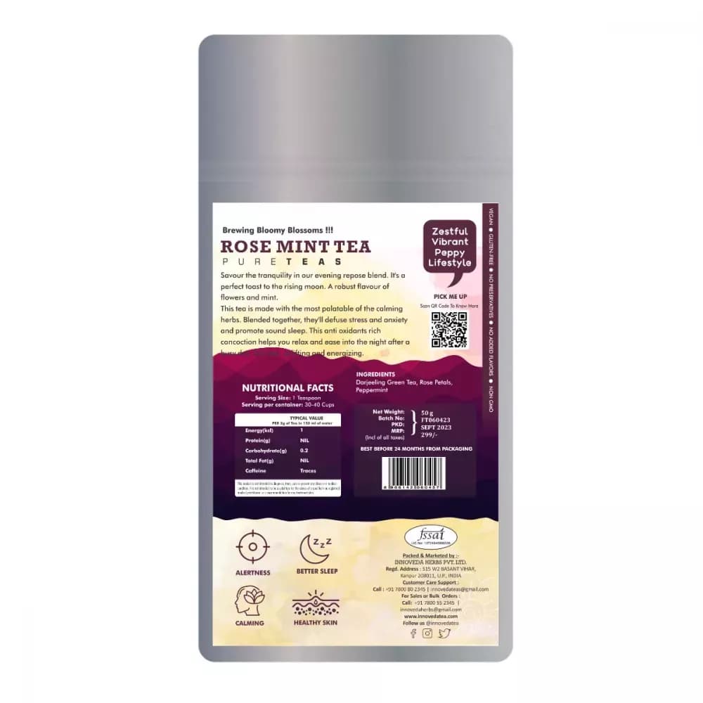 Innoveda Rose Green Tea 50 g Manufacturing Details