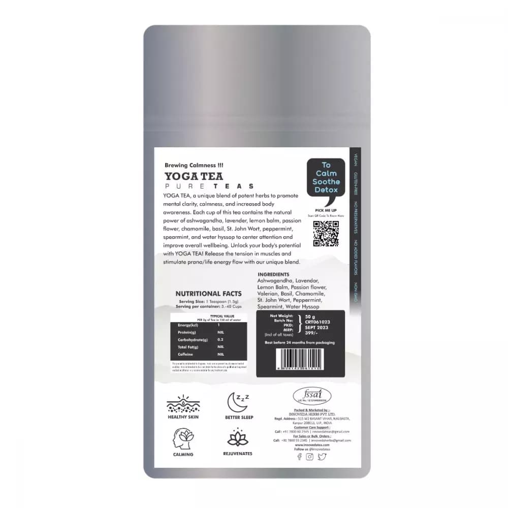 Innoveda Yoga Tea 50 g Powder Supplement Facts