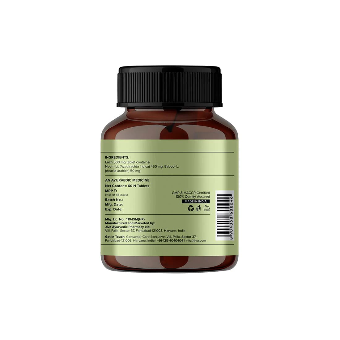 Jiva Ayurveda Neem 60 Tablets Batch & Manufacturing
