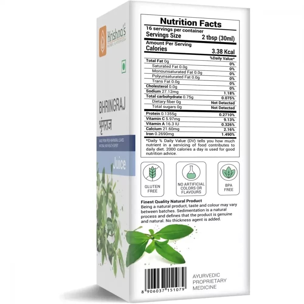 Krishna's Bhringraj Juice 500 ml nutrition facts