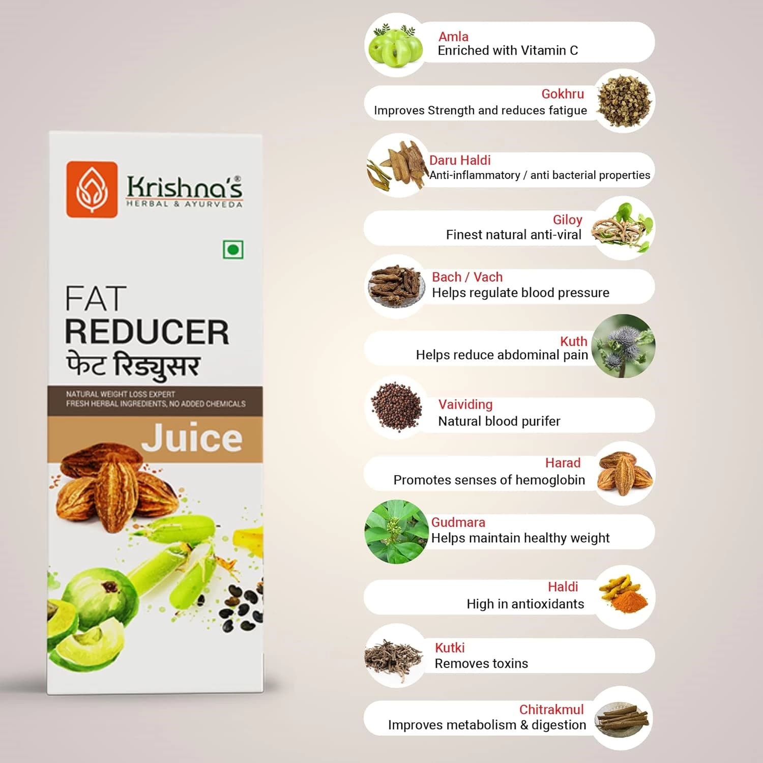 Krishna's Fat Reducer Juice ingredients