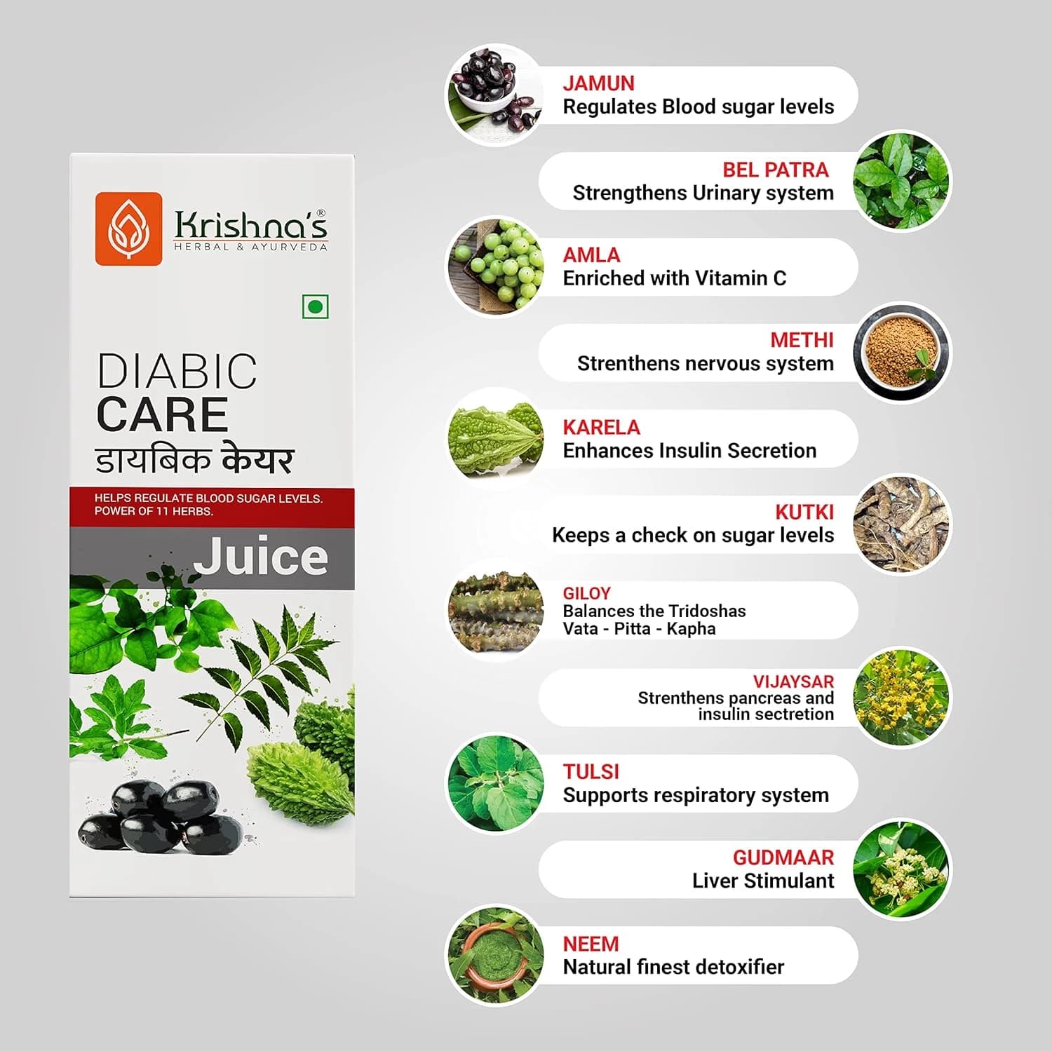 Krishna's Karela Jamun Mix Juice ingredients