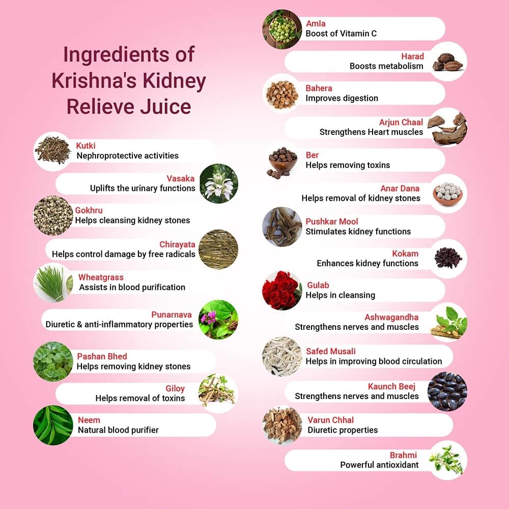 Krishna's Kidney Relive Juice ingredients