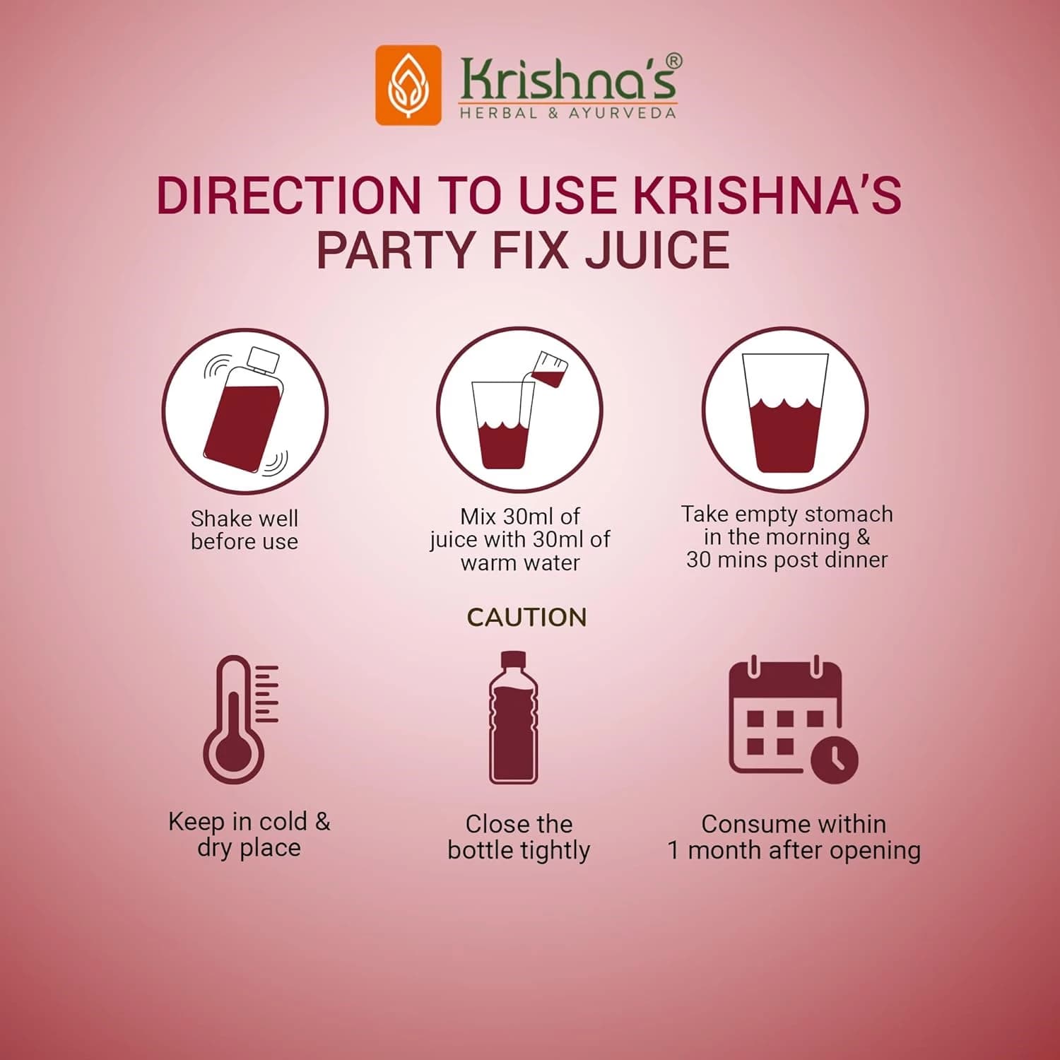 Krishna's Party Fix Juice 500 ml directions for use