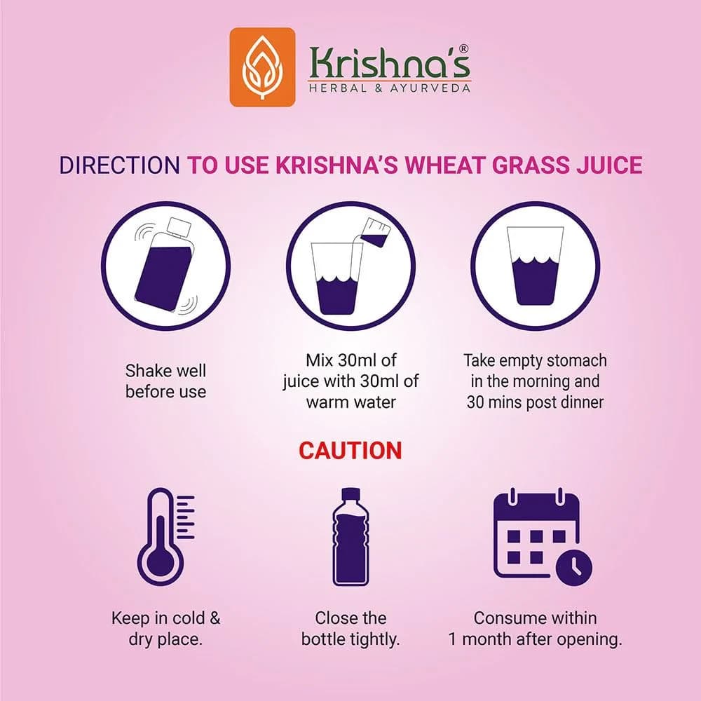 Krishna's Wheatgrass Juice directions for use