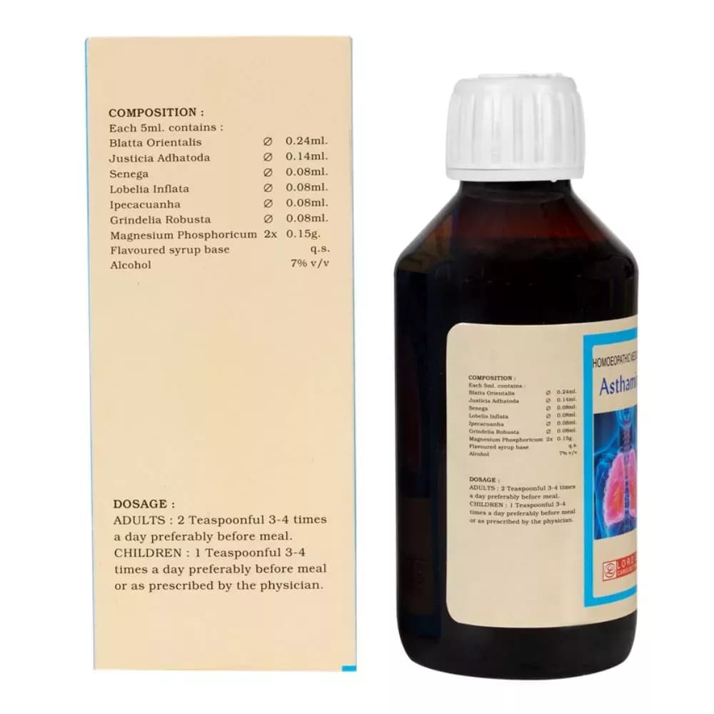Lord's Asthamin Syrup 100 ml Composition Info