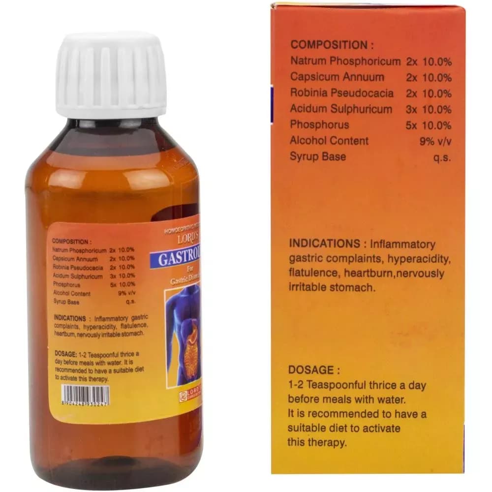 Lord's Gastrolin Syrup 115 ml Composition Info