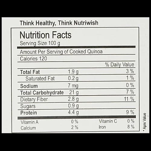 Nutriwish Acacia Gum Nutrition Facts