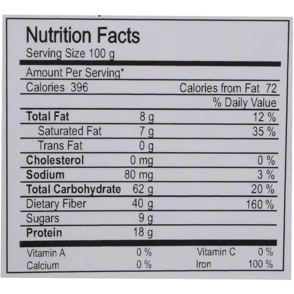 Nutriwish Coconut Flour 200 g nutrition facts