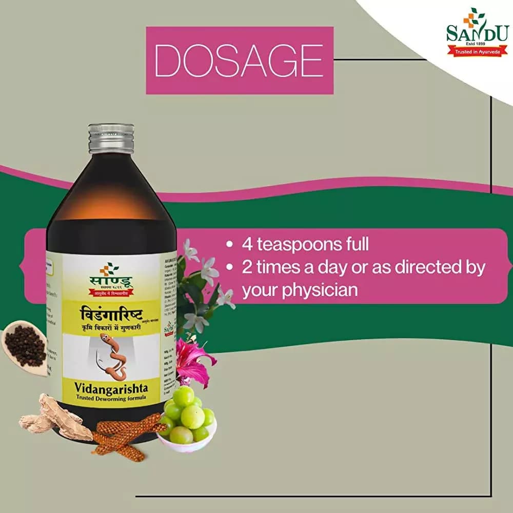 Sandu Vidangarishta Dosage Details 