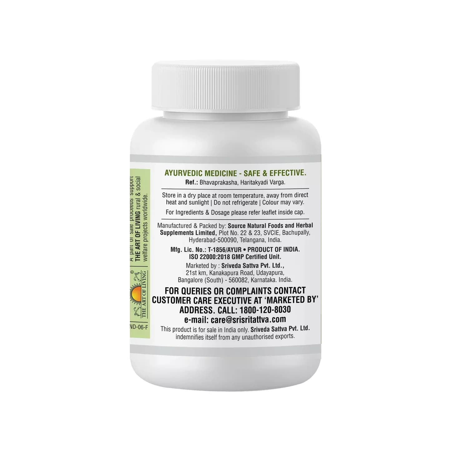 Sri Sri Tattva Haritaki Tablets manufacturing details