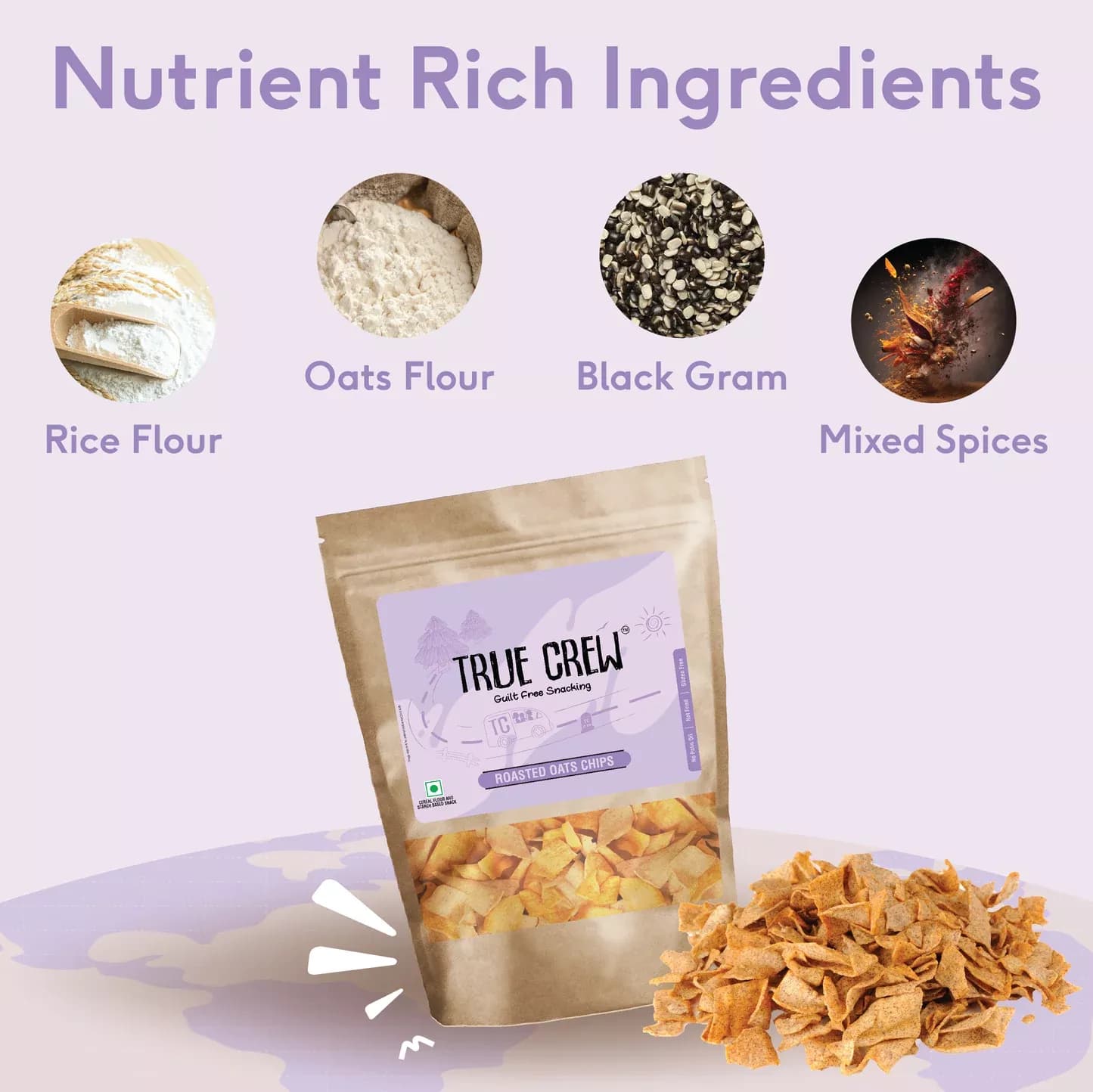 True Crew Oats Chips 125 g Ingredients