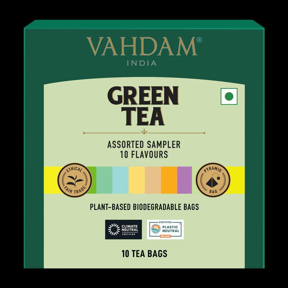 Vahdam Organic Green Tea Sampler Pack Top Selling Green Teas For Weight Loss