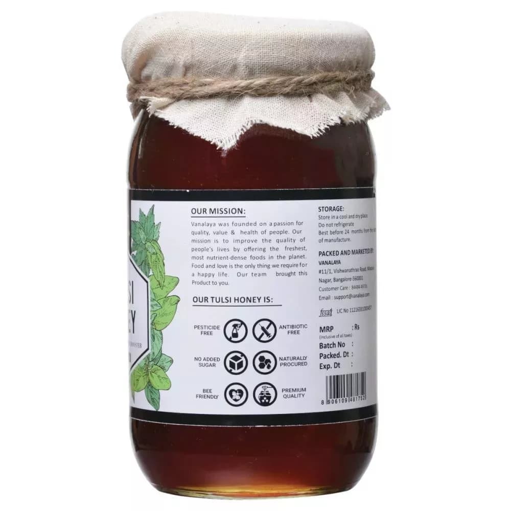 Vanalaya Tulsi Honey 500 g Features