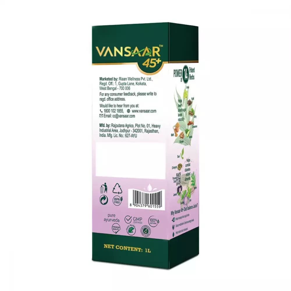 Vansaar Diab Balance Juice 1 L Manufacturing Details