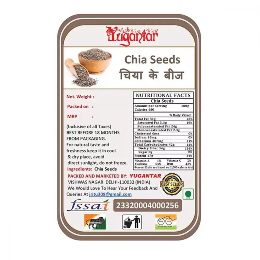 Yugantar Chia Seeds Nutrition Facts