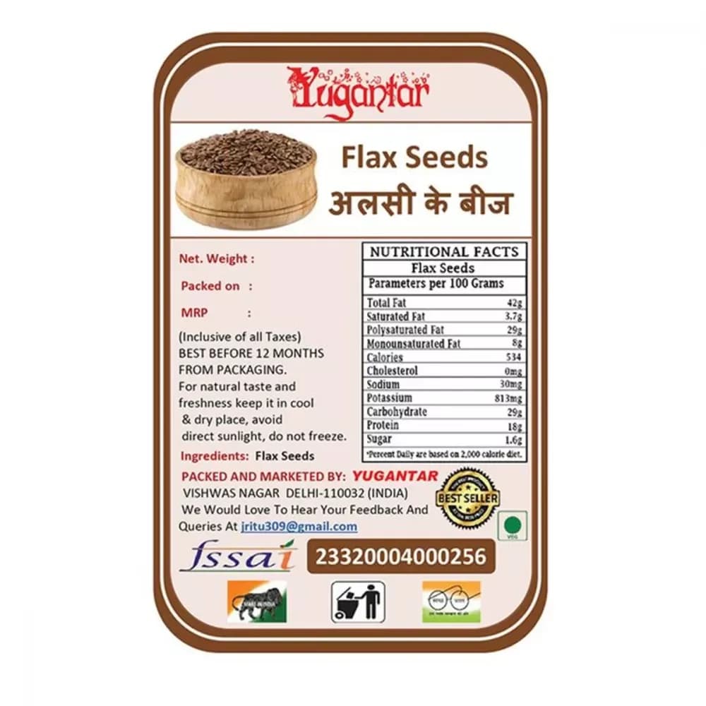 Yugantar Flax Seeds Nutrition Facts