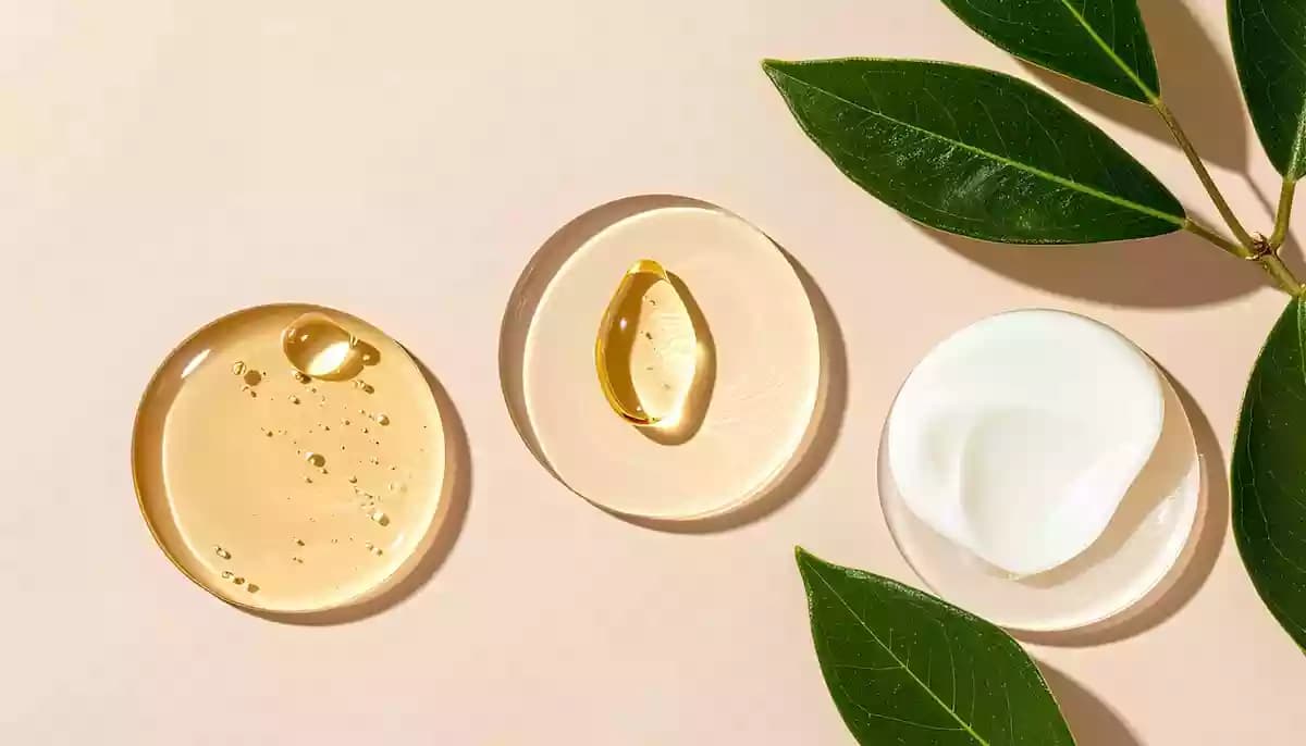 Ayurvedic skincare products with natural herbs, oils, and traditional Indian beauty ingredients displayed for skincare use.