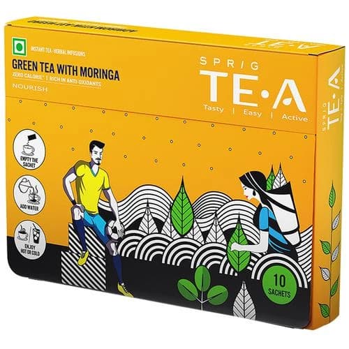 10 Pcs Carton Box Sprig Tea Green Tea With Moringa ShopIndianProductsa