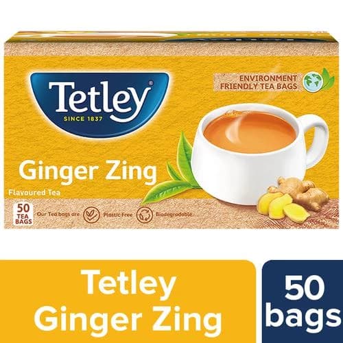 100 G 50 Bags X 2 Each Tetley Ginger Zing Tea Flavoured ShopIndianProductsa
