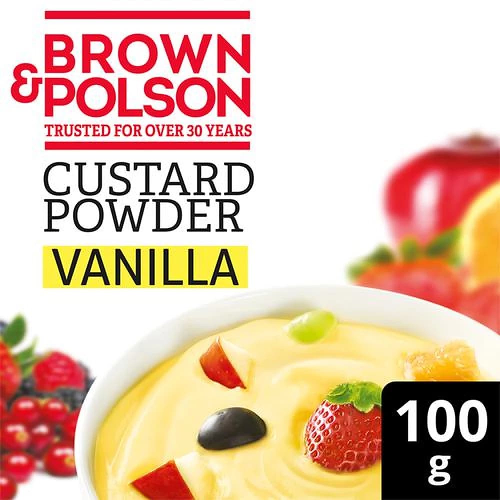 100 G Carton Brown Polson Custard Powder Vanilla Flavour ShopIndianProductsa