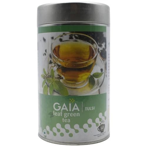 100 G Gaia Green Tea Leaf Tulsi ShopIndianProductsa