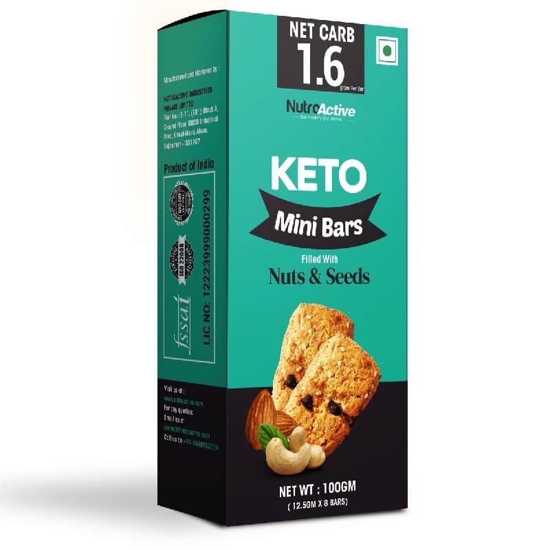 100 G Nutroactive Keto Breakfast Mini Bars With Nuts Seeds ShopIndianProductsa