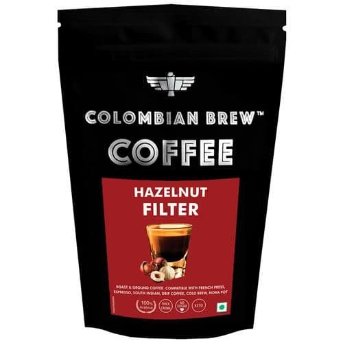 100 G Pouch Colombian Brew Coffee Hazelnut Filter Coffee 100Percent Arabica ShopIndianProductsa